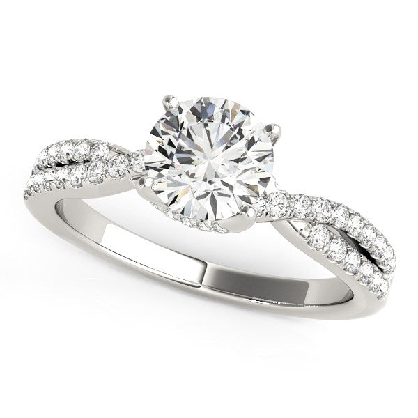 14K White Gold Fancy Prong Split Shank Diamond Engagement Ring (1 1/4 ct. tw.)