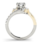 14K White And Yellow Gold Round Bypass Diamond Engagement Ring (1 1/2 ct. tw.)