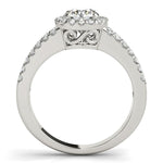 14K White Gold Round Diamond Split Shank Design Engagement Ring (7/8 ct. tw.)