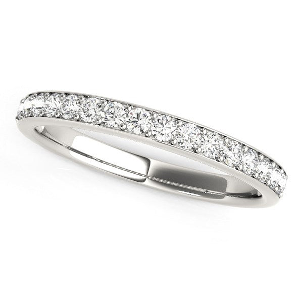 14K White Gold Prong Set Wedding Band with Diamonds (1/3 ct. tw.)