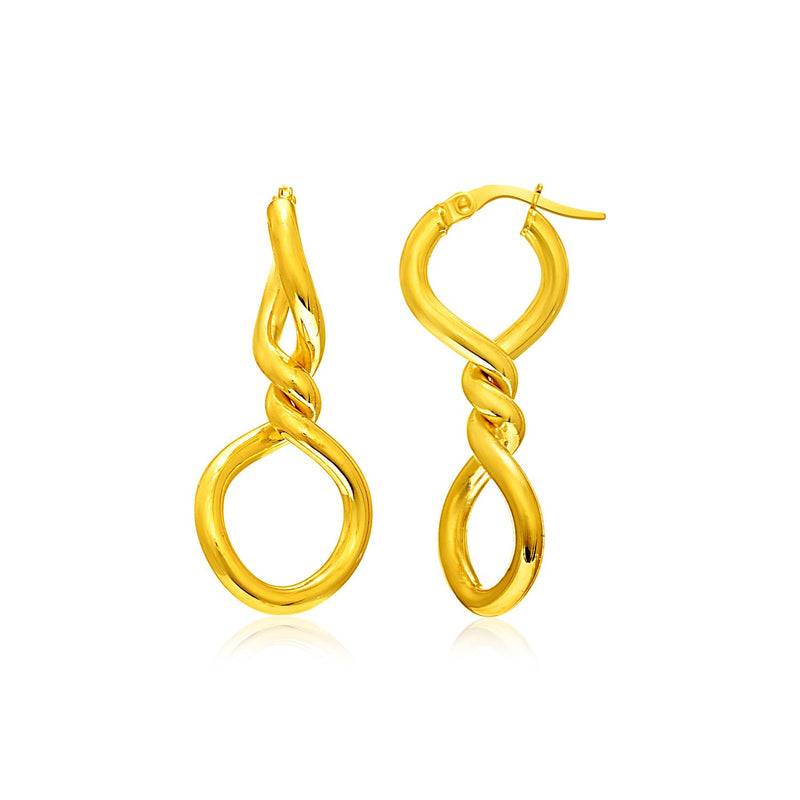 14K Yellow Gold Twisted Hoop Earrings