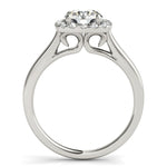 14K White Gold Square Shape Border Round Cut Diamond Engagement Ring (1 1/3 ct. tw.)