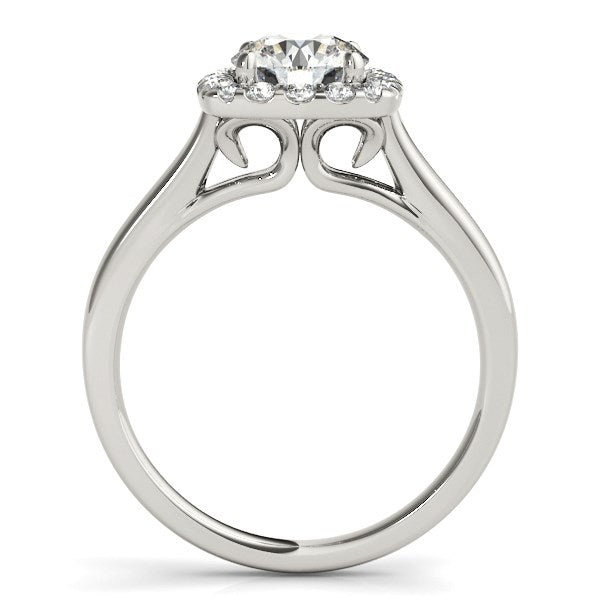 14K White Gold Square Shape Border Round Cut Diamond Engagement Ring (1 1/3 ct. tw.)