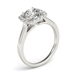 14K White Gold Square Shape Border Round Cut Diamond Engagement Ring (1 1/3 ct. tw.)