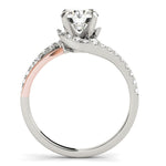 14K White And Rose Gold Round Bypass Split Shank Diamond Engagement Ring (1 1/3 ct. tw.)