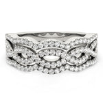 Diamond Studded Ring with Four Curves in 14K White Gold (5/8 ct. tw.)