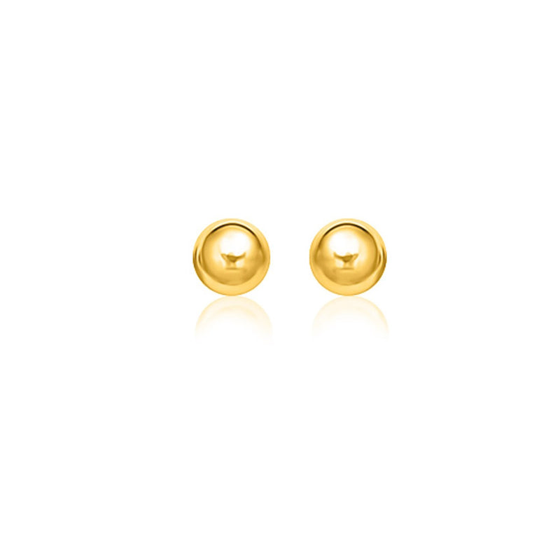 14K Yellow Gold Classic Stud Earrings (10.0 mm)