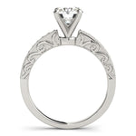 14K White Gold Antique Style Pronged Round Diamond Engagement Ring (1 1/8 ct. tw.)