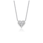 Diamond Heart Design Pendant in 14K White Gold