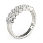 Diamond Studded Wide Multi-Diagonal Pattern Ring in 14K White Gold (5/8 ct. tw.)