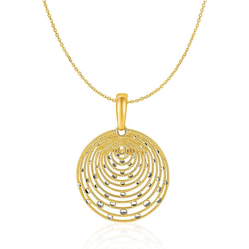 14K Two-Tone Gold with Graduated Circles Pendant