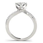 14K White Gold Spiral Design Pronged Round Diamond Engagement Ring (1 1/8 ct. tw.)