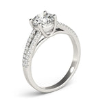 14K White Gold Split Shank Round Diamond Engagement Ring (1 1/8 ct. tw.)