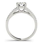 14K White Gold Split Shank Round Diamond Engagement Ring (1 1/8 ct. tw.)