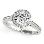 14K White Gold Halo Round Diamond Engagement Ring (1 1/4 ct. tw.)