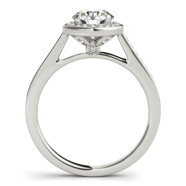 14K White Gold Halo Round Diamond Engagement Ring (1 1/4 ct. tw.)