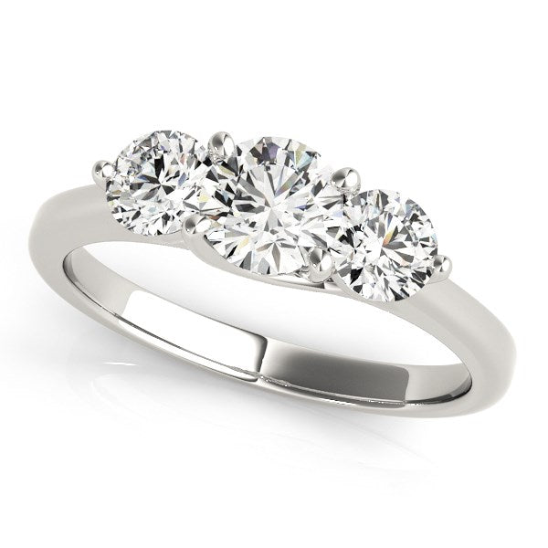 14K White Gold Classic 3 Stone Round Diamond Engagement Ring (1 ct. tw.)