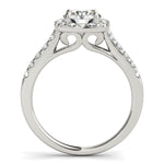 Round Cut with Square Shape Halo Diamond Engagement Ring in 14K White Gold (1 1/2 ct. tw.)