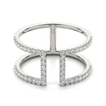 14K White Gold Modern Dual Band Style Diamond Ring (1/2 ct. tw.)