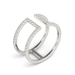 14K White Gold Modern Dual Band Style Diamond Ring (1/2 ct. tw.)