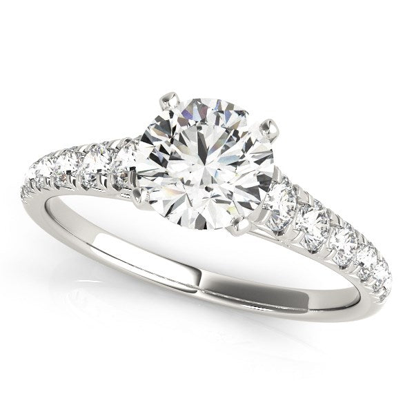 14K White Gold Prong Set Graduated Single Row Round Diamond Engagement Ring (1 7/8 ct. tw.)