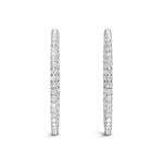 14K White Gold Diamond Hoop Earrings with Shared Prong Setting (2 ct. tw.)