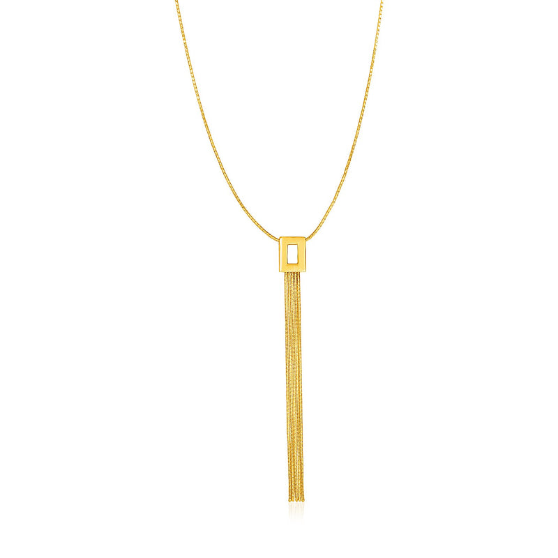 14K Yellow Gold Lariat Style Necklace