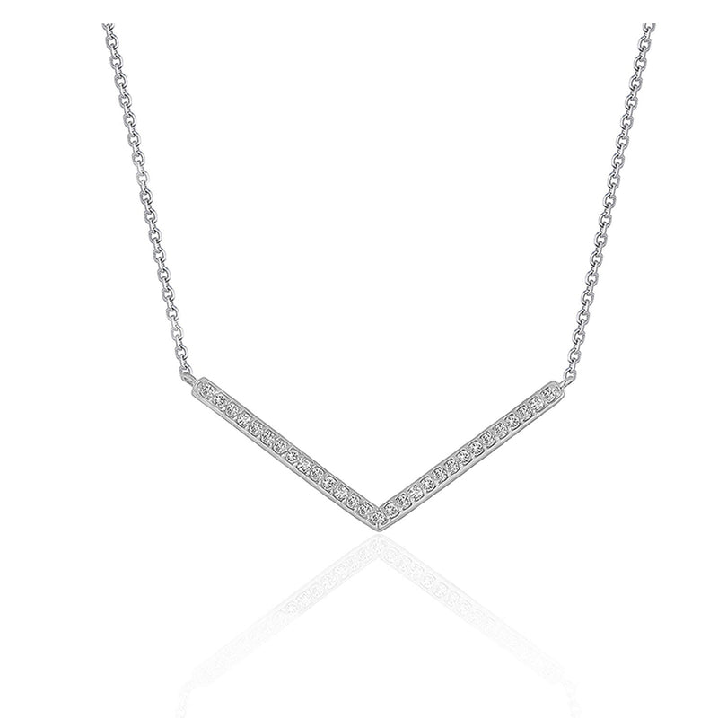 Diamond Chevron Pendant in 14K White Gold (1/3 ct. tw.)