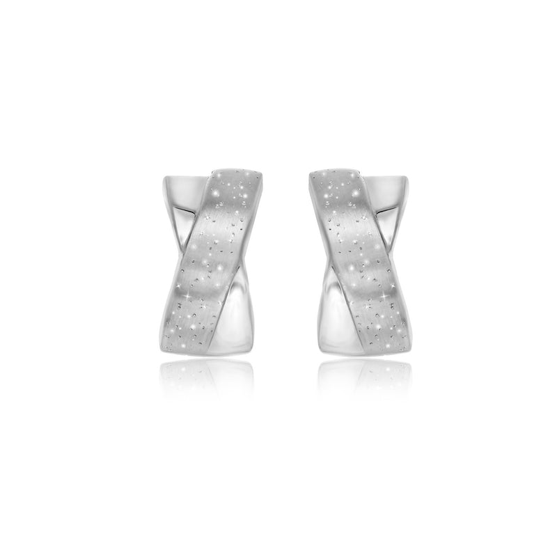 Sterling Silver Stardust Earrings with an X Design