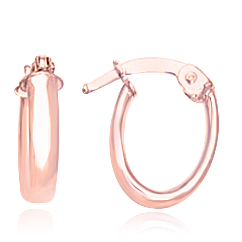 14K Rose Gold Tube Style Hoop Earrings