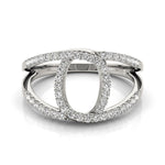 14K White Gold Diamond Loop Style Dual Band Ring (1/2 ct. tw.)