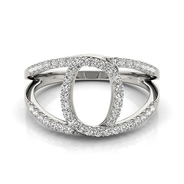 14K White Gold Diamond Loop Style Dual Band Ring (1/2 ct. tw.)