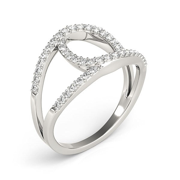 14K White Gold Diamond Loop Style Dual Band Ring (1/2 ct. tw.)