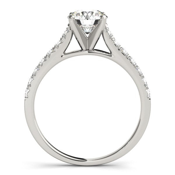 14K White Gold Round Prong Set Single Row Band Diamond Engagement Ring (1 1/3 ct. tw.)