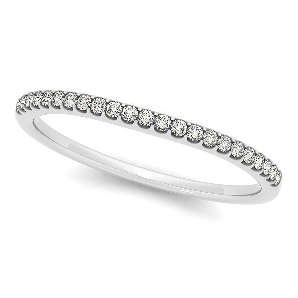 14K White Gold Scallop Setting Round Diamond Wedding Band (1/10 ct. tw.)