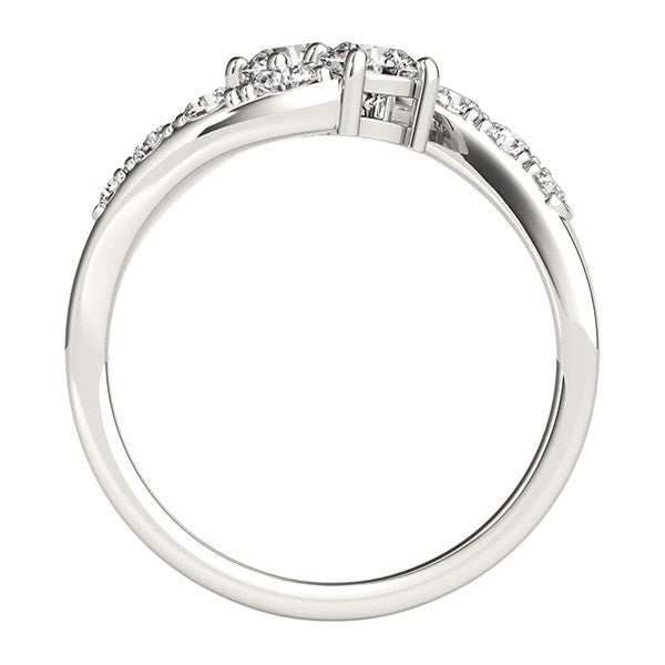 14K White Gold Two Stone Overlap Design Diamond Ring (1 ct. tw.)