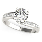 14K White Gold Bypass Round Pronged Diamond Engagement Ring (1 5/8 ct. tw.)