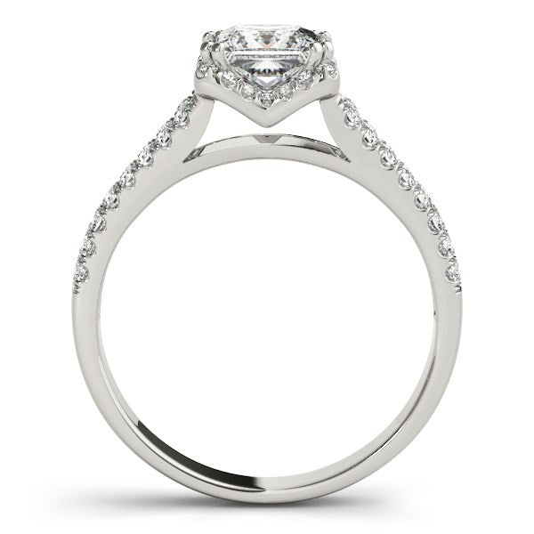 14K White Gold Princes Cut Halo Split Shank Diamond Engagement Ring (2 ct. tw.)