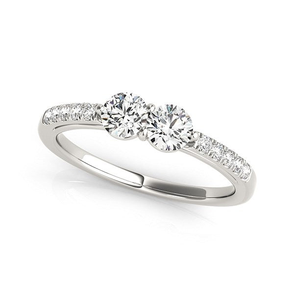 14K White Gold Two Stone Round Diamond Ring (5/8 ct. tw.)