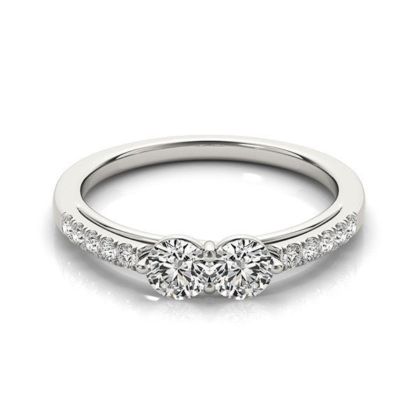 14K White Gold Two Stone Round Diamond Ring (5/8 ct. tw.)