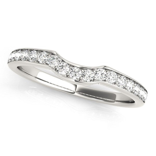 14K White Gold Curved Style Diamond Wedding Ring (1/4 ct. tw.)