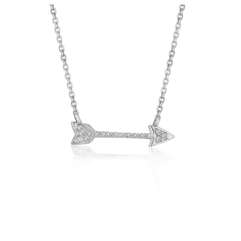 Diamond Arrow Style Pendant in 14K White Gold (1/10 ct. tw.)