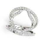 14K White Gold Diamond Flower Style Dual Band Ring (5/8 ct. tw.)