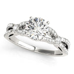 14K White Gold Round Diamond Engagement Ring with Multirow Split Shank (1 1/4 ct. tw.)