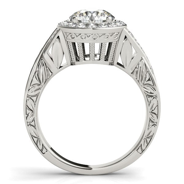 Halo Set Diamond Engagement Ring in 14K White Gold (1 5/8 ct. tw.)