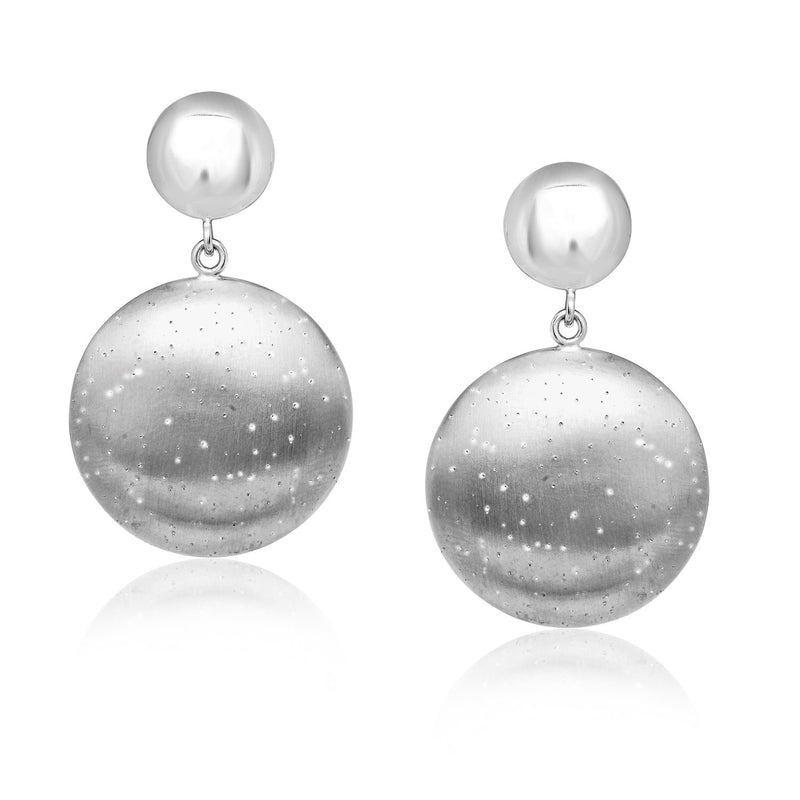 Sterling Silver Disc Style Diamond Dust Earrings