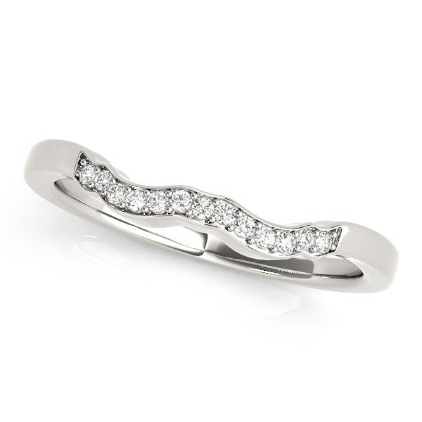 14K White Gold Wavy Style Diamond Wedding Ring (1/15 ct. tw.)