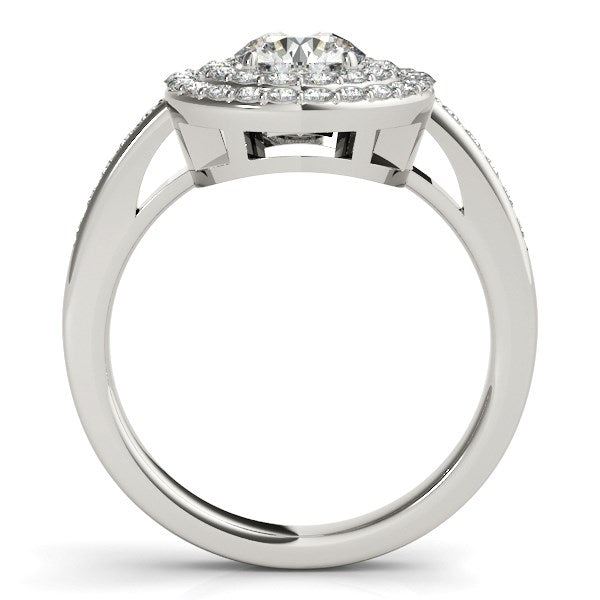 14K White Gold Round with Two-Row Halo Diamond Engagement Ring (1 1/2 ct. tw.)