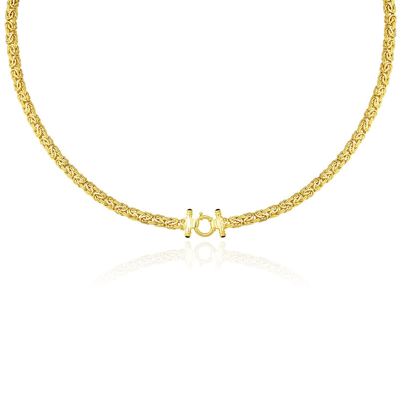 14K Yellow Gold Necklace with a Byzantine Style