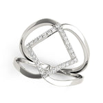 14K White Gold Interlaced Design Diamond Ring (1/5 ct. tw.)